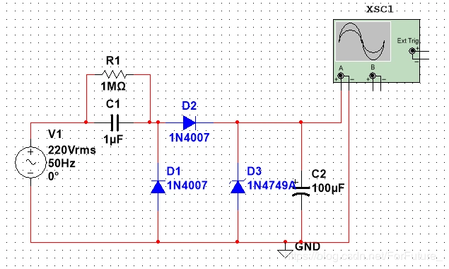 电容降压法是利用电容在一定的交流信号频率下产生的容抗和交流电路