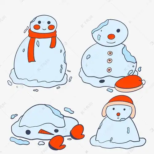 雪人融化冬季冬天