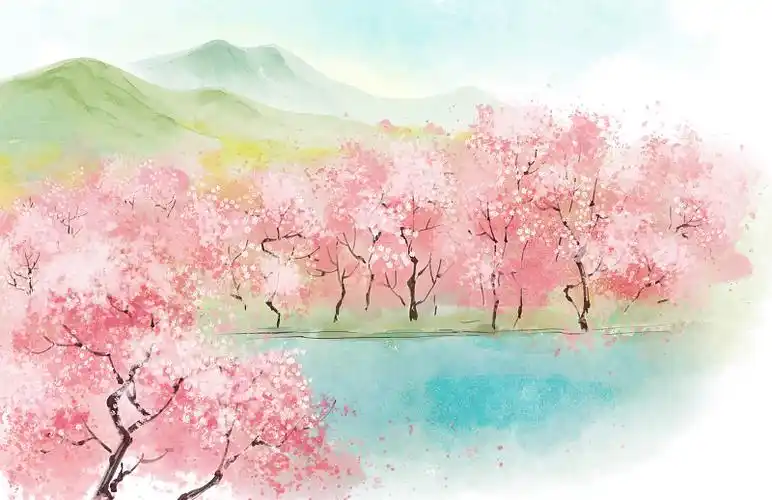 桃花源水墨画图片