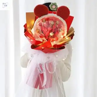 佳心网红创意花束仪式感精致可爱糖生日礼物女儿童送女生闺蜜红系米