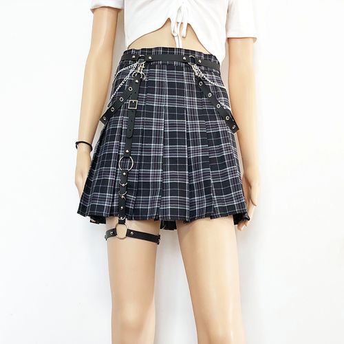 暗黑大腿绑带腿环皮带朋克腰带链条不良少女jk制服腰链配饰辣妹