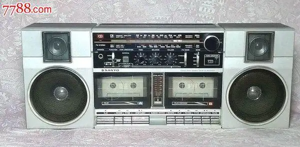 老式收藏道具三洋双卡收录机