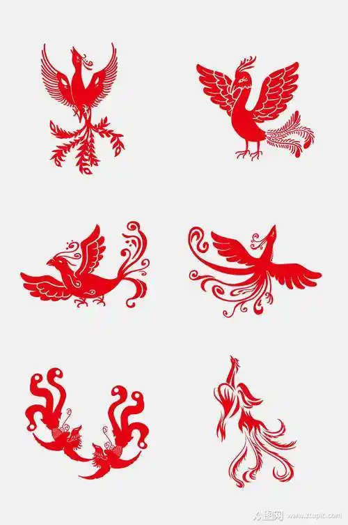 幼儿凤凰剪纸图案大全图片大全 手工剪纸图片大全简单-普车都