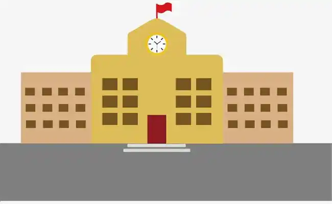 矢量图矢量图教学楼上的红旗