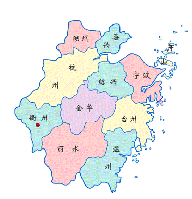 浙江省的行政区划地图
