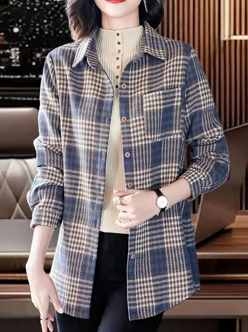 春秋季优雅格子衬衫来啦! 令人心动的春秋气质格子衬衫上架咯!