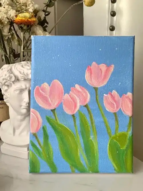 丙烯画入门  #郁金香93#郁金香丙烯画  #新手丙烯画