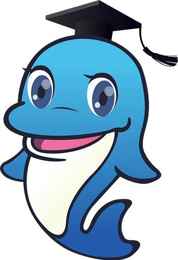 卡通手绘海豚博士