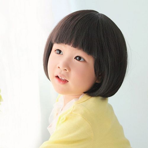 女童宝宝假发婴幼儿bob公主假发发套短直发 自然黑(5-10岁) 护理套装