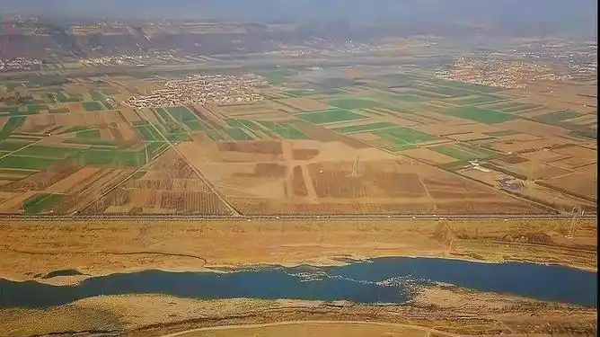 航拍八百里秦川的陕西关中平原这里是中华民族的发祥地之一