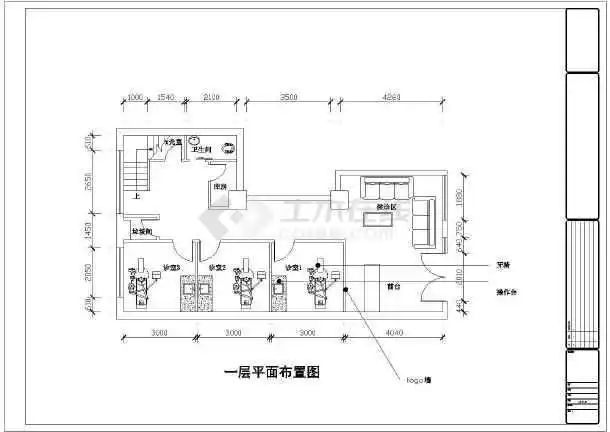 某医院口腔诊所室内装修cad施工设计图