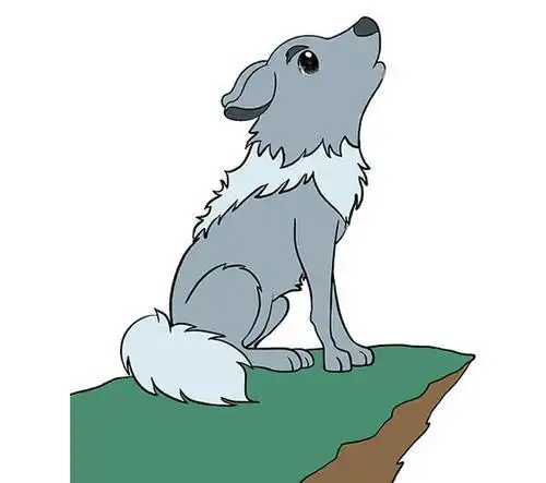 儿童简笔画狼的教程可爱小狼崽的简笔画可爱的狼简笔画图解最萌小狼崽