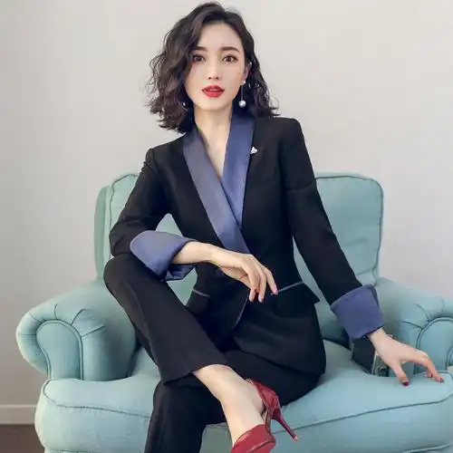 明星同款套装女职业两件套爱尚臣店长工作服医学美容院老板娘正装