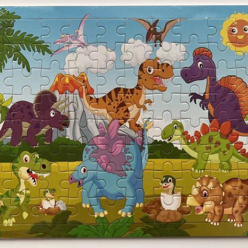 儿童拼图60/80/200片木质早教益智玩具3-6岁男女孩恐龙积木底图