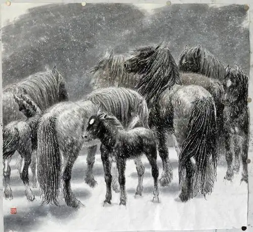 特木其勒草原画马人_内蒙古