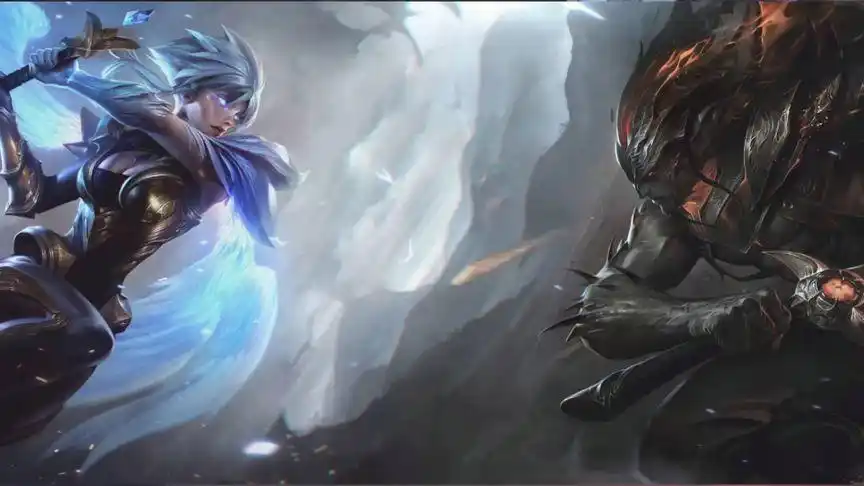 英雄联盟手游:黑夜亚索和黎明瑞文皮肤特效展示