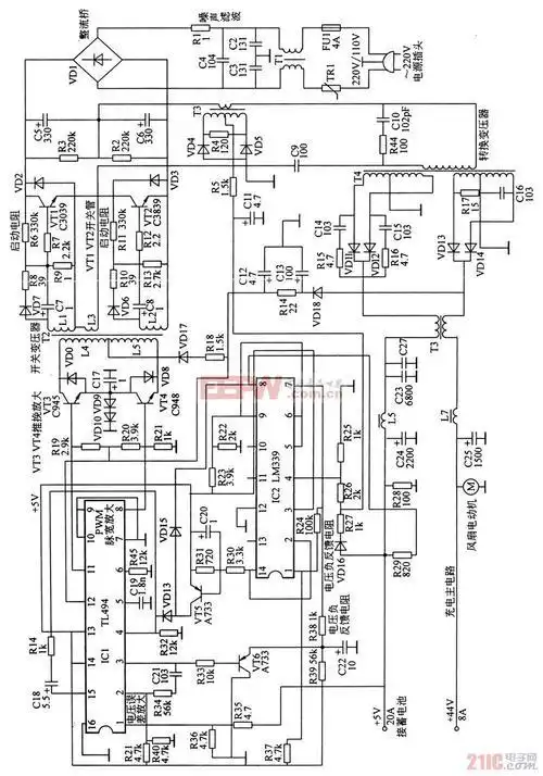 电瓶电焊机电路图,逆变式电焊机电路图,zx7-315逆变式电焊机电路图_点