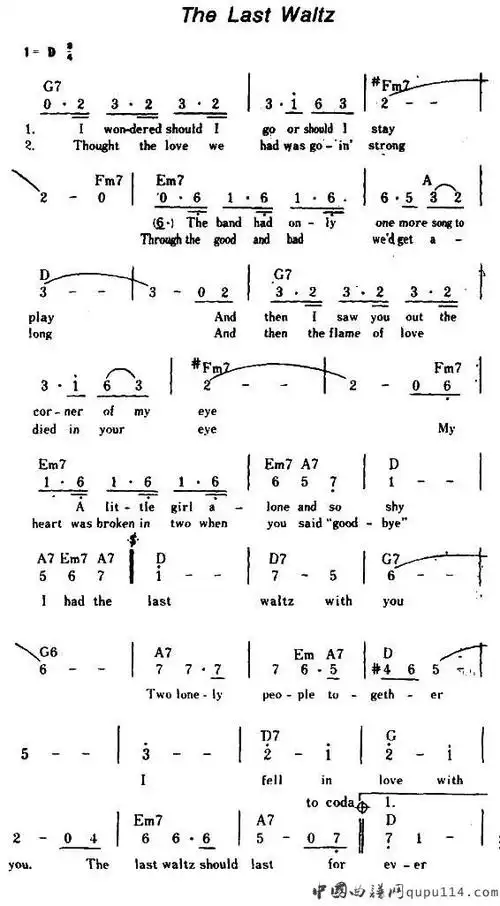 p4《[美]the last waltz》简谱(第4页)p3《[美]the last waltz》简谱