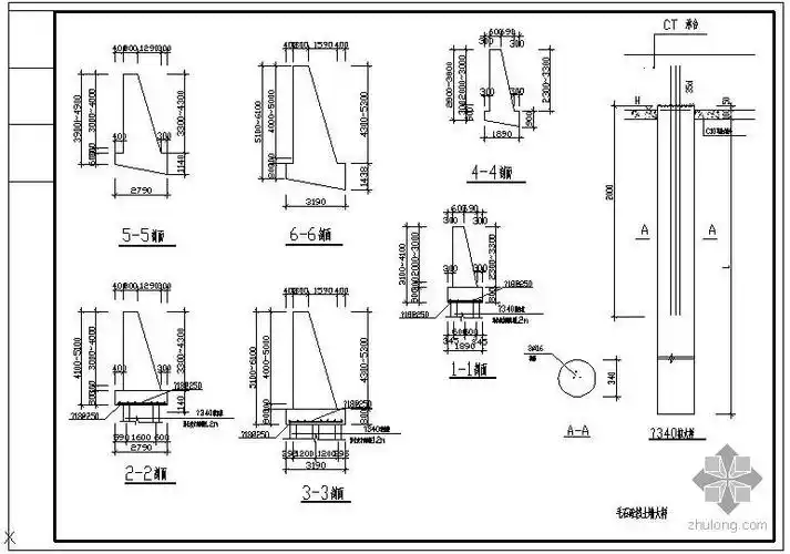 某毛石混凝土挡土墙大样节点构造详图[1]