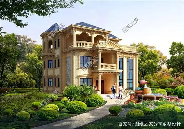 农村普通三层自建楼房设计图,外观简单大方,看了让人眼前一亮