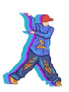 可爱卡通跳街舞人物手绘卡通跳广场舞二人转原创手绘卡通跳芭蕾女孩