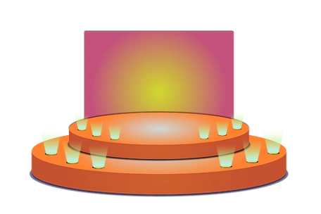 手绘橙色舞台插画