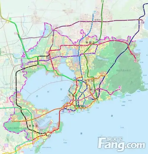 (2015年)显示,到2020年,青岛将架构起11条轨道交通网,远期共规划16条