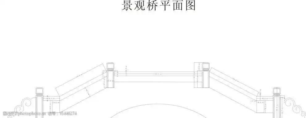 景观桥平面图图片