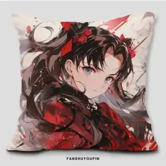 精品fate抱枕saber远坂凛尼禄黑贞德梅林fgo学生午休趴睡枕头靠垫 11