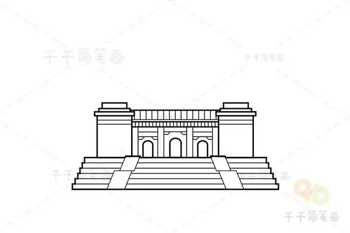 建筑南京中山陵创意画江苏简笔画