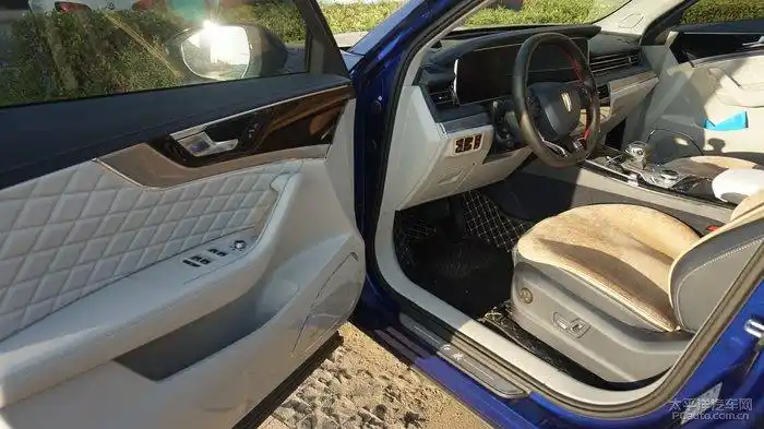 蓝白内饰的红旗hs5