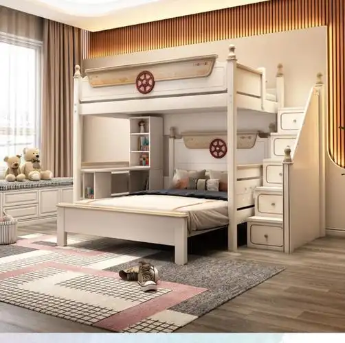 上下铺床交错式 多功能上下床交错式双层床错位床实木高低床小户型