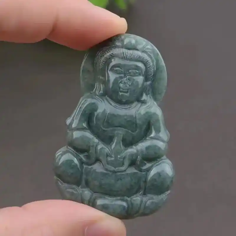 天然豆青翡翠吊坠,支持鉴定.都是出厂价格 - 抖音