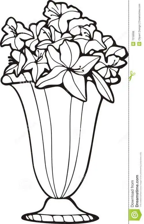 植物简笔画 花卉画铅笔画花卉简笔画大图带花瓶黑白画花纹简笔画