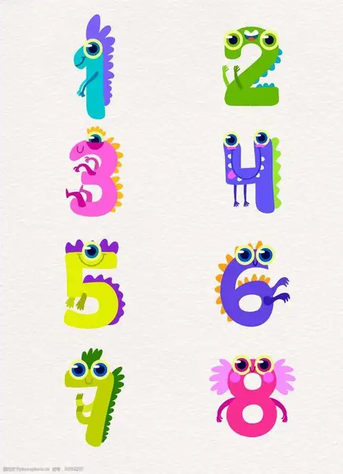 创意阿拉伯卡通数字设计 卡通 数字 卡通数字 彩色 数字设计 艺术字