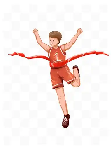 卡通可爱手绘小清新跑步比赛 i>冲 /i> i>刺 /i>抵达终点