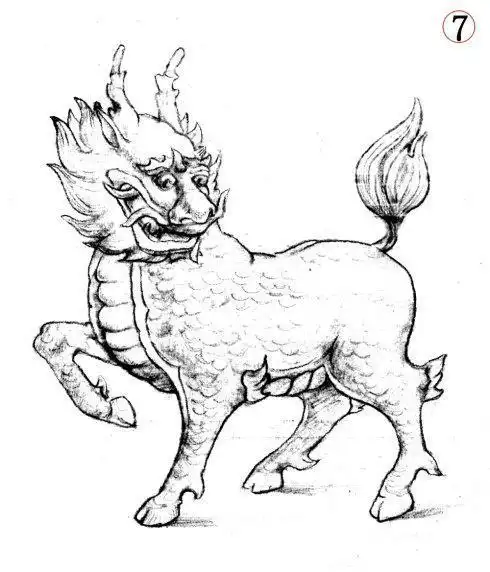 神兽简笔画头像