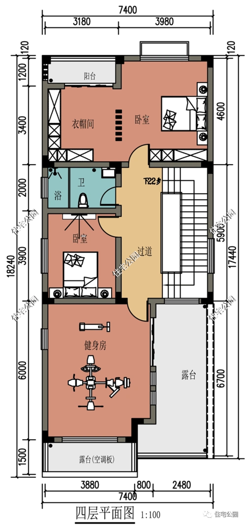 精选图库18套68米面宽农村别墅户型
