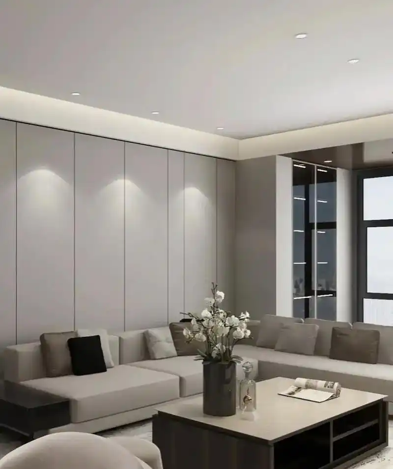 木饰面格栅现代装修背景图片