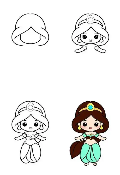 👸茉莉公主简笔画🎨