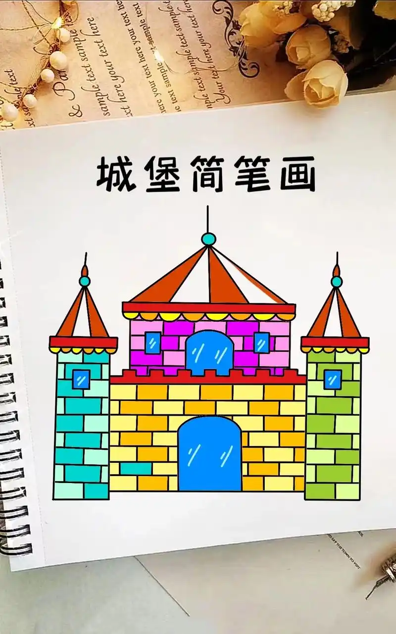 建筑系列简笔画教程～城堡简笔画.每个女孩心中 - 抖音