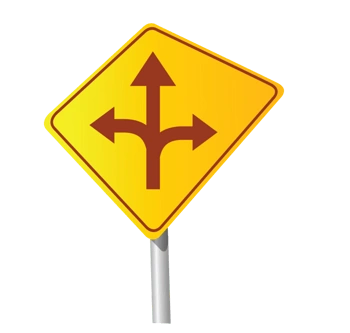 黄色分岔路口标志