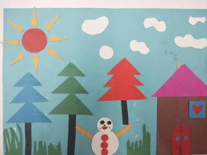 一年级几何图形拼贴画