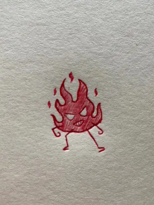 97可爱又简单的简笔画小火人来啦,惹我不开心就把你烧成灰烬那种,哼