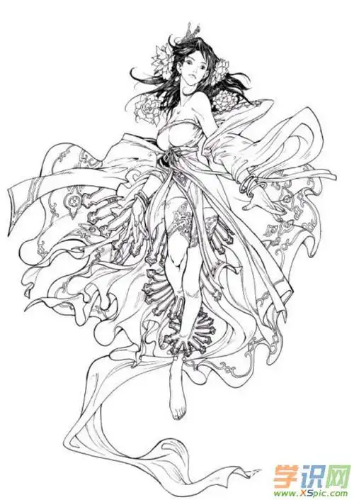 动漫人物头发素描临摹图片