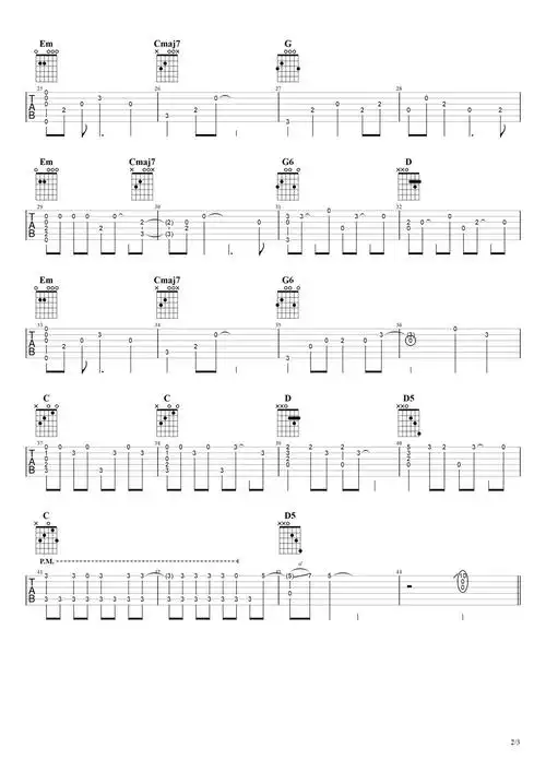 梦回还吉他谱呦猫uneko吉他图片谱3张