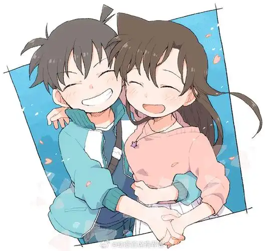 小时候的照片一览~小兰在新一的身边一直都笑的很灿烂呀~#二次元新鲜