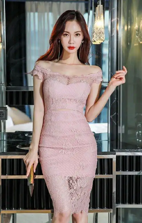 蛾眉皓齿金惠美魅惑美胸紧身性感包臀裙美图 vol.