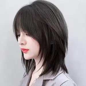 露露假发淘宝假发女短发仿真发辛芷蕾同款中长发自然层次气质俢脸