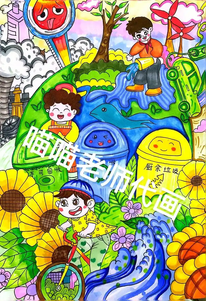 积极应对气候变化,推动绿色低碳发展.#绘画比赛 - 抖音